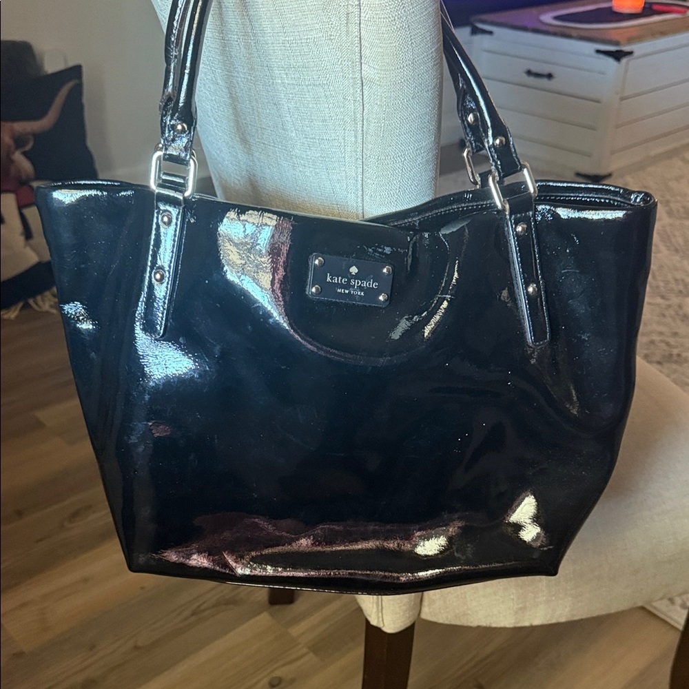 Kate Spade Shiny Black Tote Bag